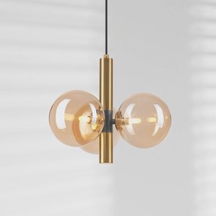 Lamkur Lighting Hanglamp Natalia, 3-lamps, glas, goud