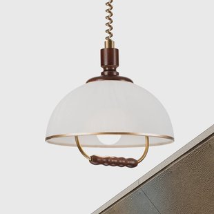 Lamkur Lighting Hanglamp Ilsa, wit/goud, Ø 30 cm, in hoogte verstelbaar