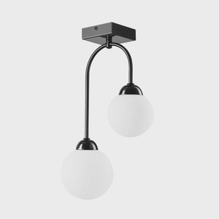 Lamkur Lighting Plafondlamp Bandi, zwart/opaal, 2-lamps, G9