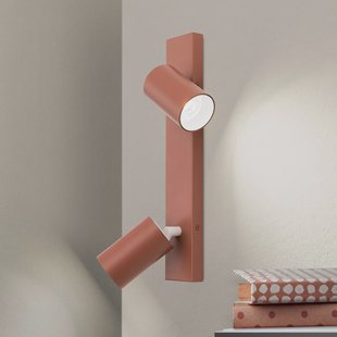 ORION Penn plafondspot, koraalrood, lengte 35 cm, aluminium