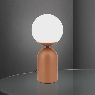 ORION Stanley tafellamp, koraalrood, hoogte 32 cm, keramiek/glas