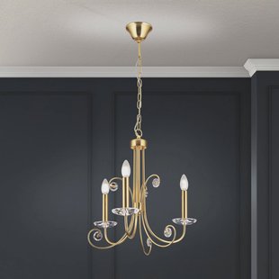 ORION Kroonluchter Ariane, goudkleurig, Ø 50 cm, kristal, 3-lamps.