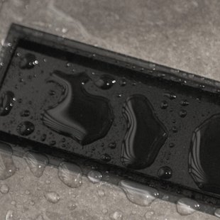 Douchegoot Easy Drain Compact Modulo TAF Black - Zero+ Zwart M1 80 cm, waterslot 30 mm