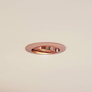 Prios plafond inbouwlamp Fibur, koper, aluminium, Ø 8,2 cm