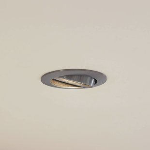 Prios plafond inbouwlamp Fibur, zilver geborsteld, Ø 8,2 cm