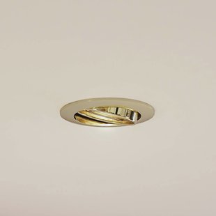 Prios plafond inbouwlamp Fibur, goud, aluminium, Ø 8,2 cm