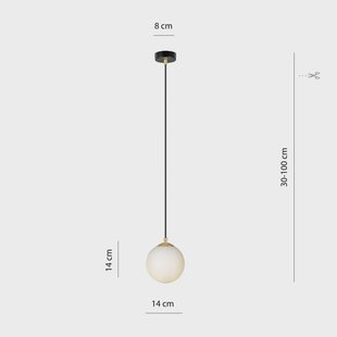 EMIBIG LIGHTING Hanglamp Royal, opaalwit/zwart, glas, E14