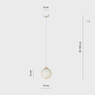 EMIBIG LIGHTING Hanglamp Royal, opaalwit/wit, glas, E14