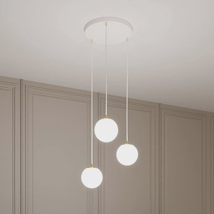 EMIBIG LIGHTING Hanglamp Royal, 3-lamps, opaalwit/wit, glas, E14