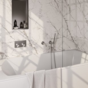 Inbouwthermostaat set Brauer Brushed Edition Met Drukknoppen Incl Baduitloop RVS (Keuze Handdouche)