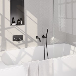 Inbouwthermostaat set Brauer Gunmetal Edition Met Drukknoppen Incl Baduitloop Gunmetal (Keuze Handdouche)