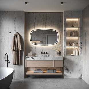 Spiegel Hipp Design Phantom 007 Met Verlichting Incl. Spiegelverwarming (Alle Maten)