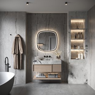 Spiegel Hipp Design Phantom 008 Met Verlichting Incl. Spiegelverwarming (Alle Maten)