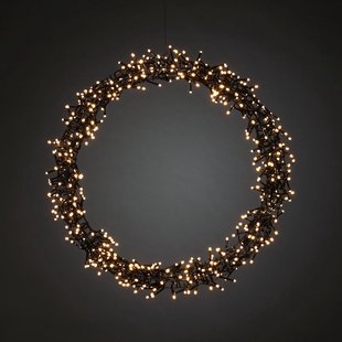 Konstsmide kerstverlichting - LED kerstkrans mat - Ø 50 x 5 cm - IP44 - zwart
