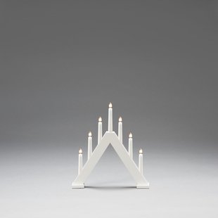 Konstsmide kerstverlichting - houten kerst kandelaar - 31 x 5 x 34 cm - wit