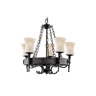 Searchlight Cartwheel - luster - Ø 63 x 123 cm - mat zwart en wit