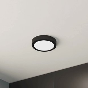 EGLO LED opbouwpaneel Fueva 5 IP20 830 zwart Ø16cm