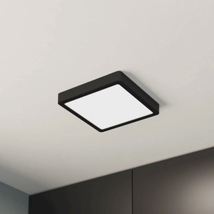 EGLO LED opbouwpaneel Fueva 5 IP20 830 zwart 21x21cm
