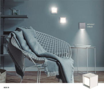 New Garden Box 8 - oplaadbare wand/plafondlamp - 7,5 x 7,5 x 7,5 cm - wit