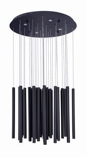 Maxlight Organic - hanglamp - Ø 62 x 180 cm - 33 x 1W + 4 x 3W dimbare LED incl. - zwart