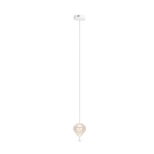 Maxlight Palloncini - hanglamp - Ø 12 x 180 cm - 2 x 3W LED incl. - wit, chroom en transparant