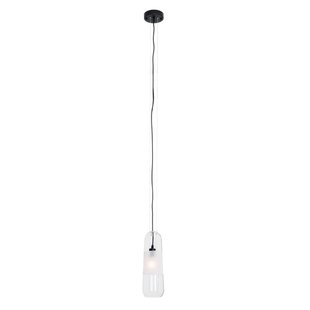 Maxlight Mauri - hanglamp - Ø 12,5 x 180 cm - zwart en transparant glas