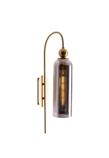 Maxlight Campanila - opbouw wandlamp - 22 x 56 cm - messing en gerookt glas