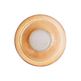 Maxlight Signature - opbouw wandlamp - Ø 22 x 8,5 cm - 9W LED incl. - antiek messing en amberkleurig glas