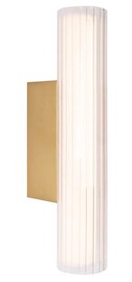 Maxlight Fayette - opbouw wandlamp - 12 x 6 x 31 cm - 6W LED incl. - IP44 - goud