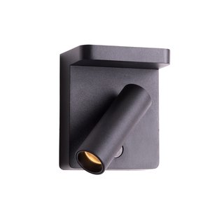 Maxlight Lofer - wandverlichting met schakelaar - 9 x 7 x 11 cm - 7W LED incl. - zwart