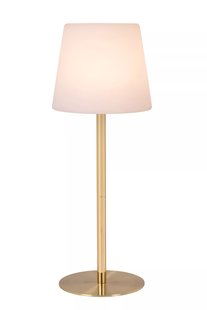 Lucide Tyon - oplaadbare tafellamp - Ø 15 x 41 cm - 2W dimbare LED incl. - IP65 - goud