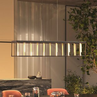 FISCHER & HONSEL Grid LED hanglamp, metaal, afstandsbediening, CCT, dimbaar