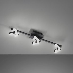 FISCHER & HONSEL Ray plafondlamp LED, 60 cm, 3-lamps, zwart, metaal