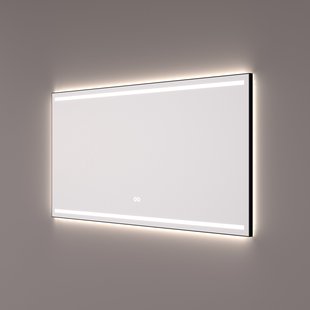 Spiegel Hipp Design SPV 7000 BL Rechthoek Met Frame Mat Zwart Met Verlichting Incl. Spiegelverwarming (Alle Maten)
