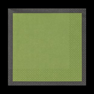 Iittala Play papieren servetten 33x33 cm 20-pack Moss green-zwart