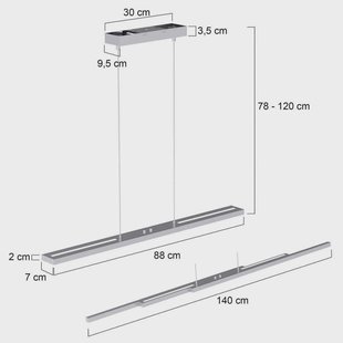 Steinhauer Zelena Motion hanglamp, staalkleurig, CCT, metaal