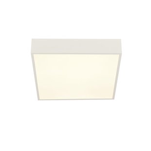 Searchlight Zeus - plafondlamp - 30 x 30 x 6 cm - 16W LED incl. - IP44 - wit en opaal