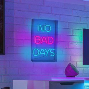 Näve LED wandlamp No Bad Days, helder, 30x18 cm kunststof USB RGB
