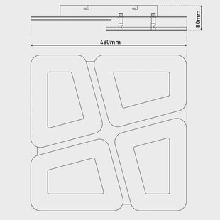 Näve Simes LED plafondlamp, wit, metaal, 48x48 cm, CCT, afstandsbediening
