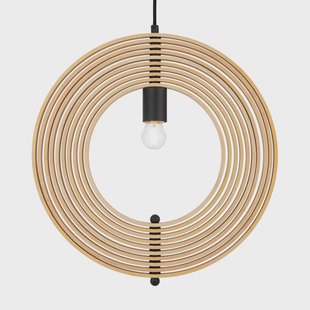 Hanglamp Maytoni Roots, bolvorm, Ø 43 cm, hout/zwart