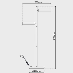 Näve LED vloerlamp Tessa zwart/beige 165 cm Touchdim CCT 2-lamps.