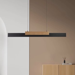 Näve Wiebke hanglamp, zwart hout detail 120,5 cm dimbaar