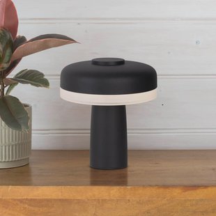 Näve LED tafellamp Pilu zwart hoogte 16,5cm metaal touchdim