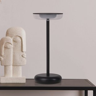 Näve LED oplaadbare terraslamp Pasi zwart hoogte 26cm metaal touch