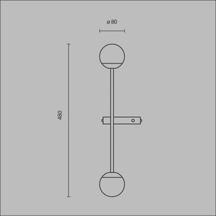 Maytoni LED wandlamp Touch, messing, hoogte 48 cm, dimbaar