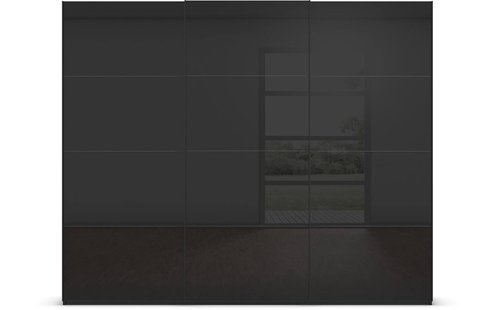 Goossens Excellent Kledingkast Finca Glans Glas, Slaapkamerkast 270 cm breed, 223cm hoog, 3x 4 paneel glas schuifdeuren