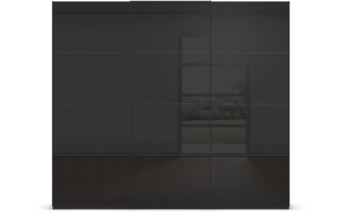 Goossens Excellent Kledingkast Finca Glans Glas, Slaapkamerkast 270 cm breed, 236 cm hoog, 3x 4 paneel glas schuifdeuren