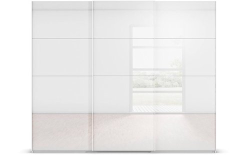 Goossens Excellent Kledingkast Finca Glans Glas, Slaapkamerkast 270 cm breed, 223cm hoog, 3x 4 paneel glas schuifdeuren