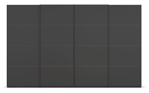 Goossens Excellent Kledingkast Finca Mat Glas, Slaapkamerkast 320 cm breed, 223 cm hoog, 4x 4 paneel glas schuifdeuren