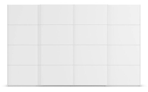 Goossens Excellent Kledingkast Finca Mat Glas, Slaapkamerkast 360 cm breed, 223 cm hoog, 4x 4 paneel glas schuifdeuren